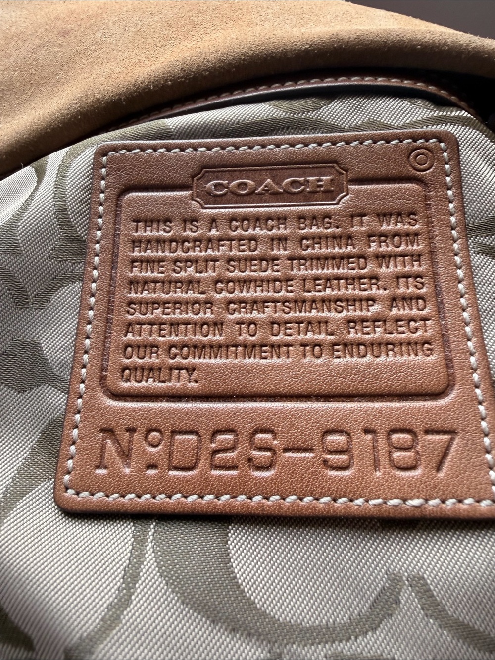 Coach Legacy Suede Bucket Bag 9187 Medium Size Rare Vintage Light Tan Purse COA - Picture 11 of 15